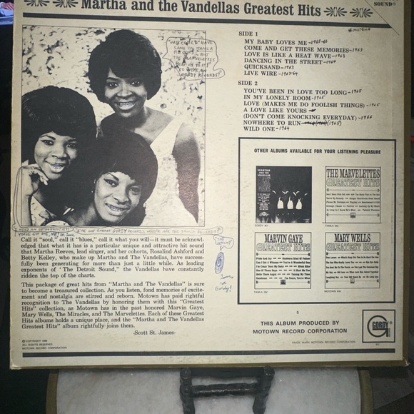 Martha & The Vandellas -“Greatest Hits” Vinyl LP - Picture 2 of 2